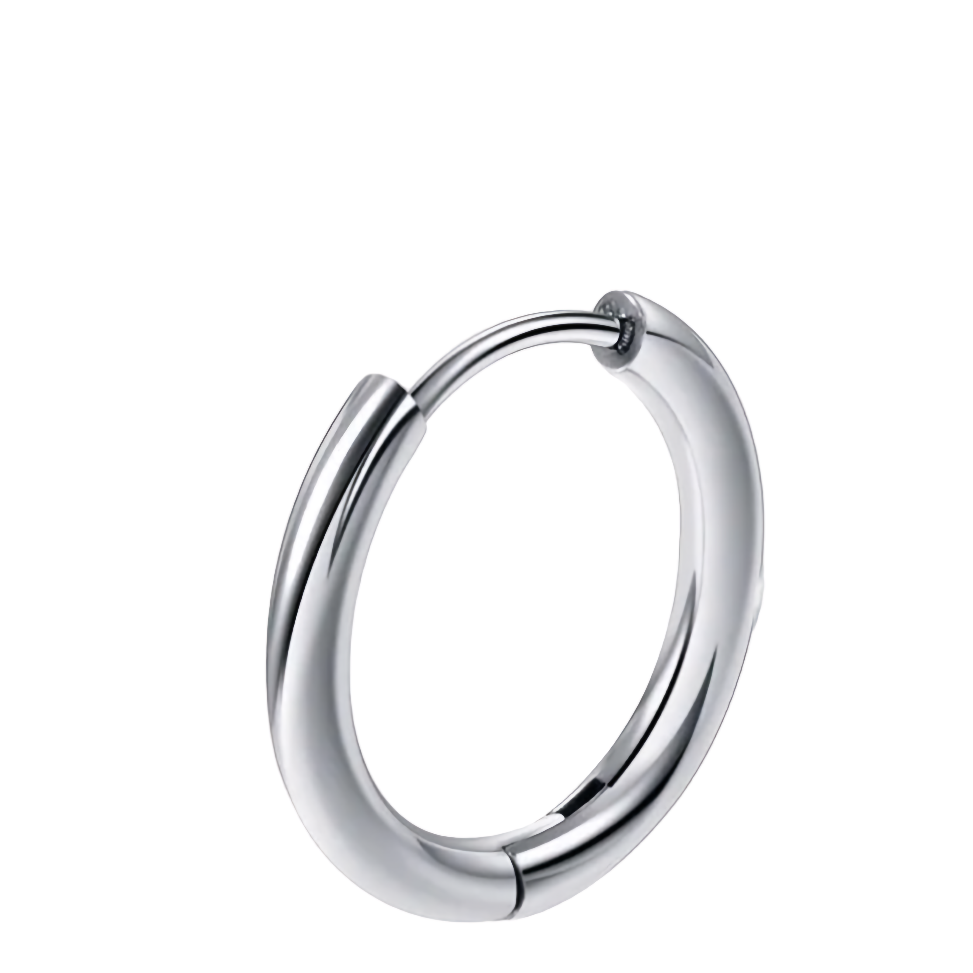 Сережка-кільце хард обманка велике (хір.сталь, колір сталевий, 19 мм) ea-124