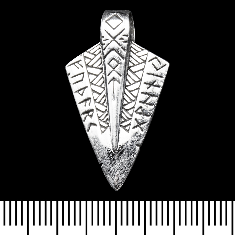 Кулон Наконечник стріли з Рунами (срібло, 925 проба) (sp-246)