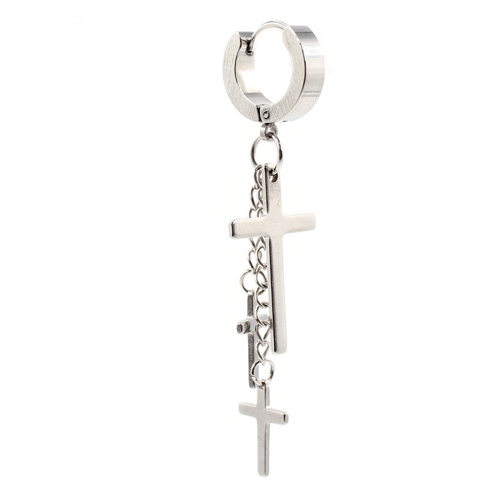 Сережка з трьома хрестами на ланцюжках (ea-171)