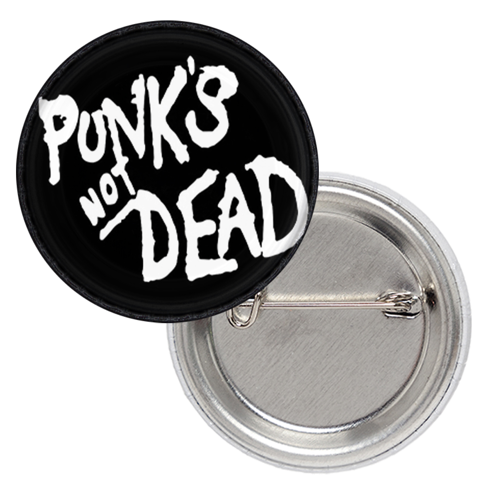 Значок Punk’s Not Dead (white logo) Значок Punk’s Not Dead (white logo)