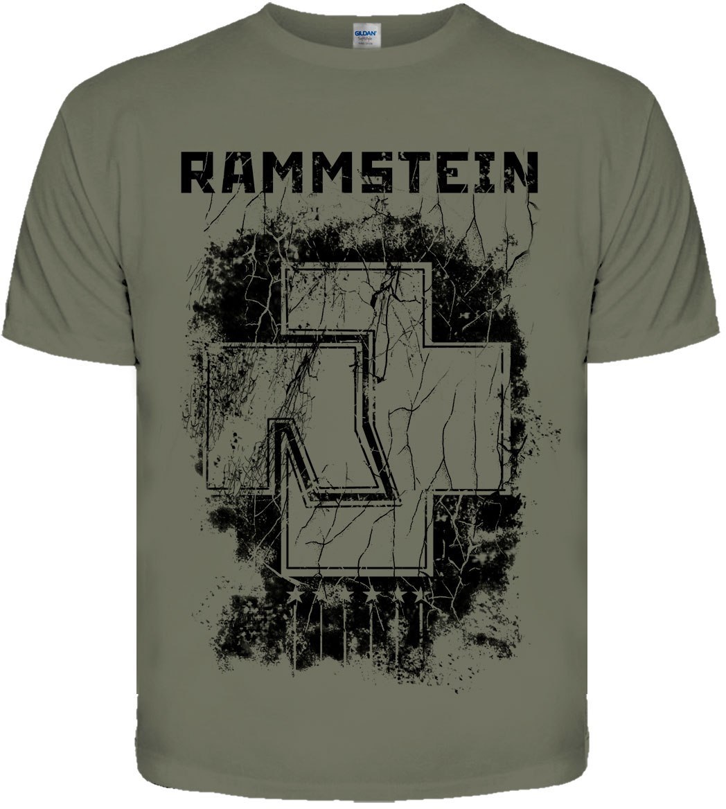 Оливкова футболка Rammstein "Sechs Herzen Die Brennen"