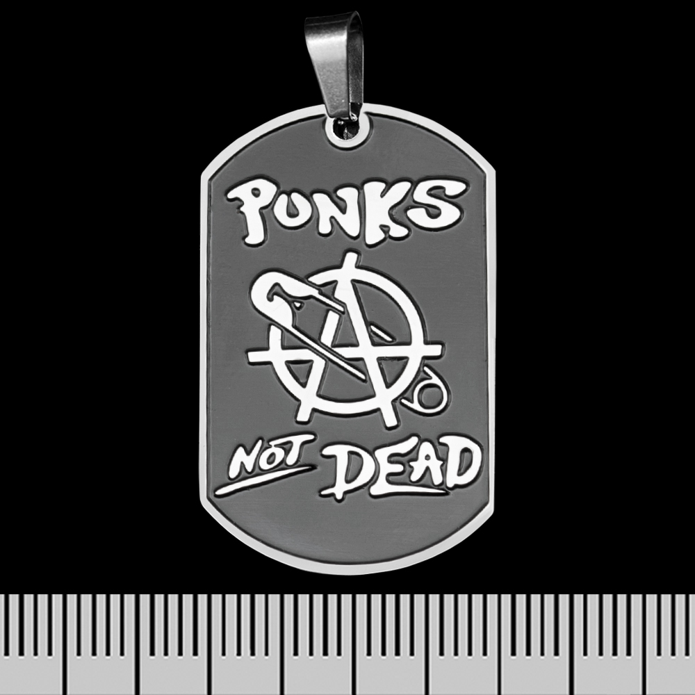 Кулон Punk’s Not Dead (Anarchy), чорний жетон (ptsb-213)