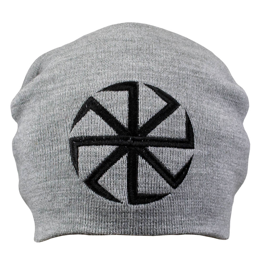 Шапка с вышивкой Коловорот, серая