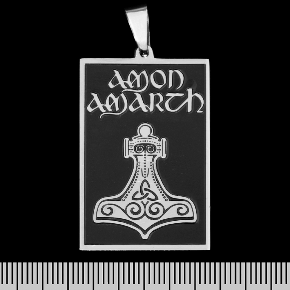 Кулон Amon Amarth (Thors Hammer, black background) (ptsb-154) прямоугольный Кулон Amon Amarth (Thors Hammer, black background) (ptsb-154) прямоугольный