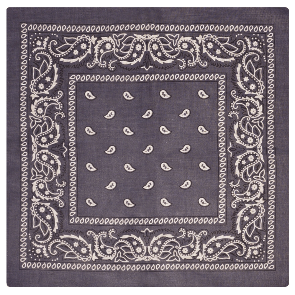 Бандана Огурцы бело-черные на фоне цвета мокрый асфальт