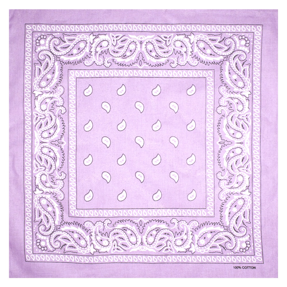 Бандана Огурцы бело-черные на сиреневом фоне