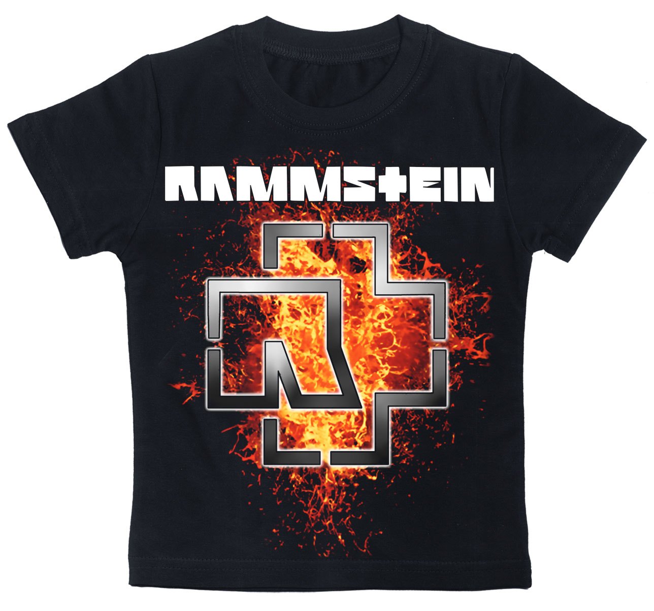Детская футболка Rammstein (flaming logo) черная Детская футболка Rammstein (flaming logo) черная