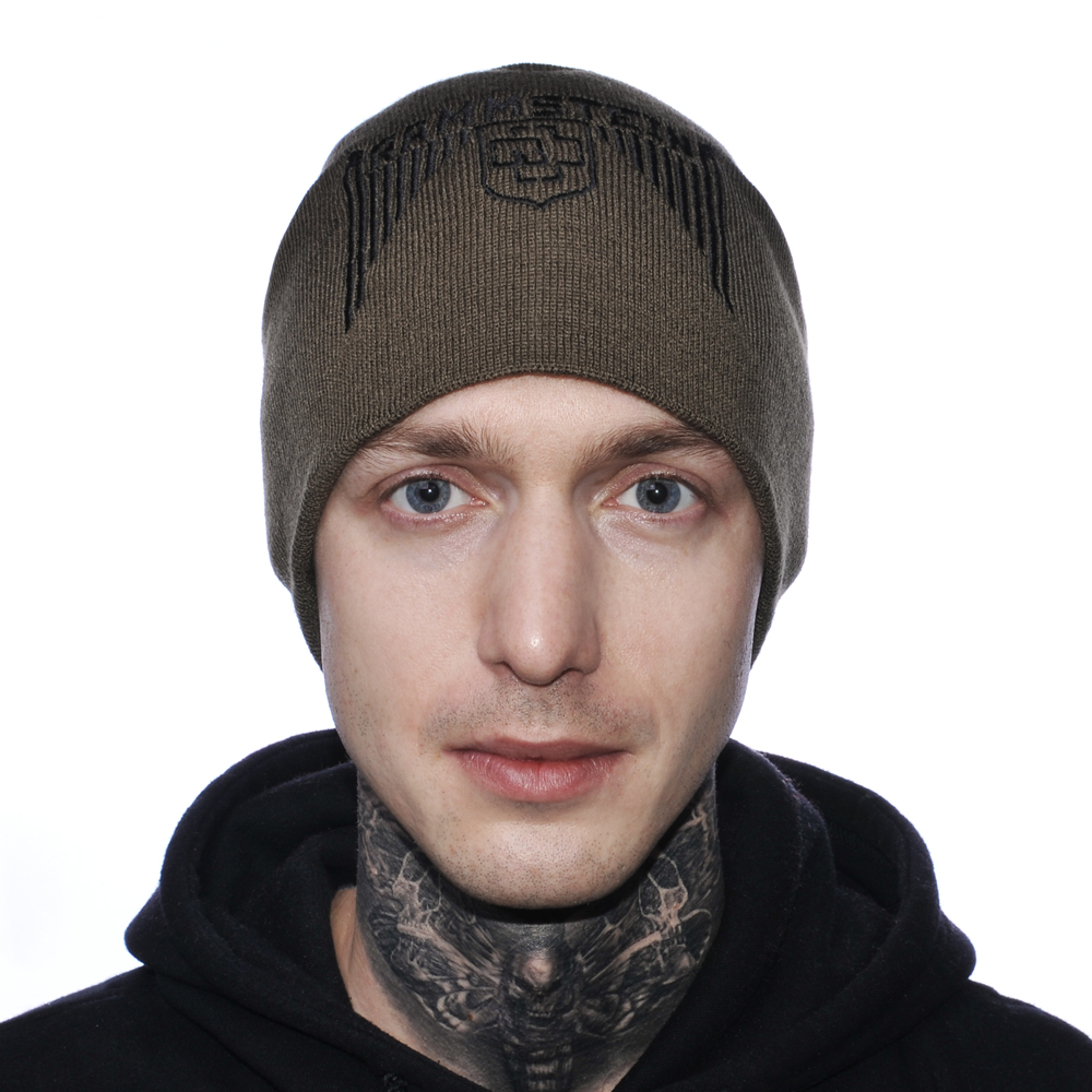 Шапка с вышивкой Rammstein олива